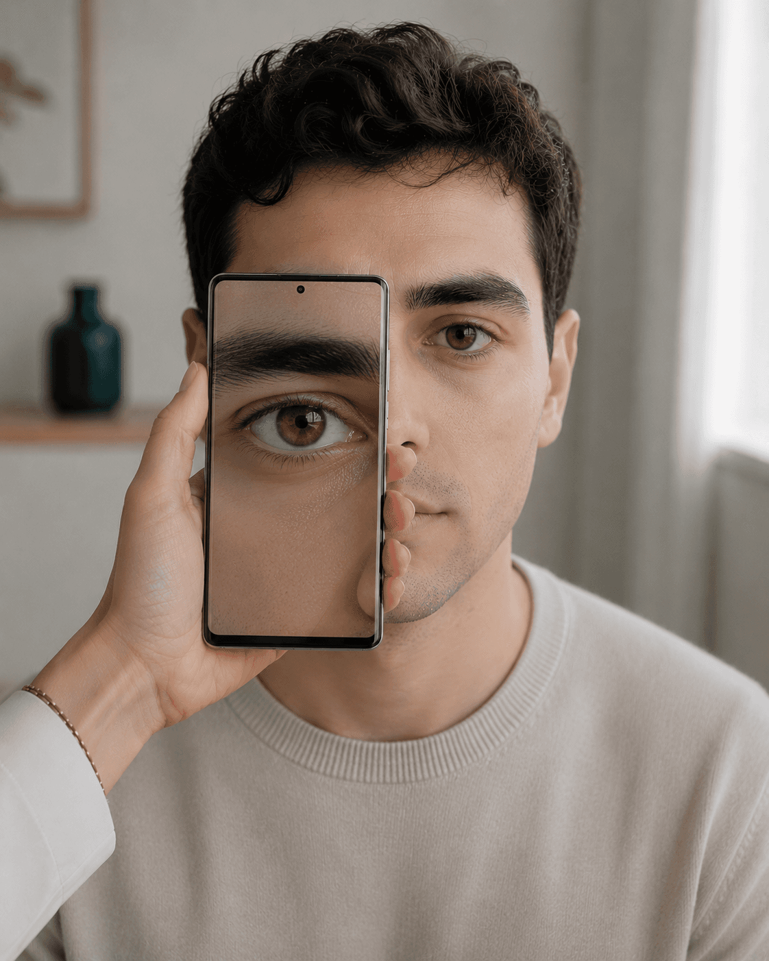 Foto da íris tirada com Android
